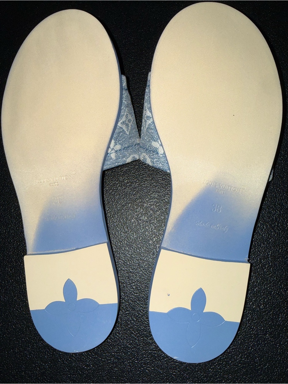 Monogram Denim Slide Sandals - Picture 5 of 6